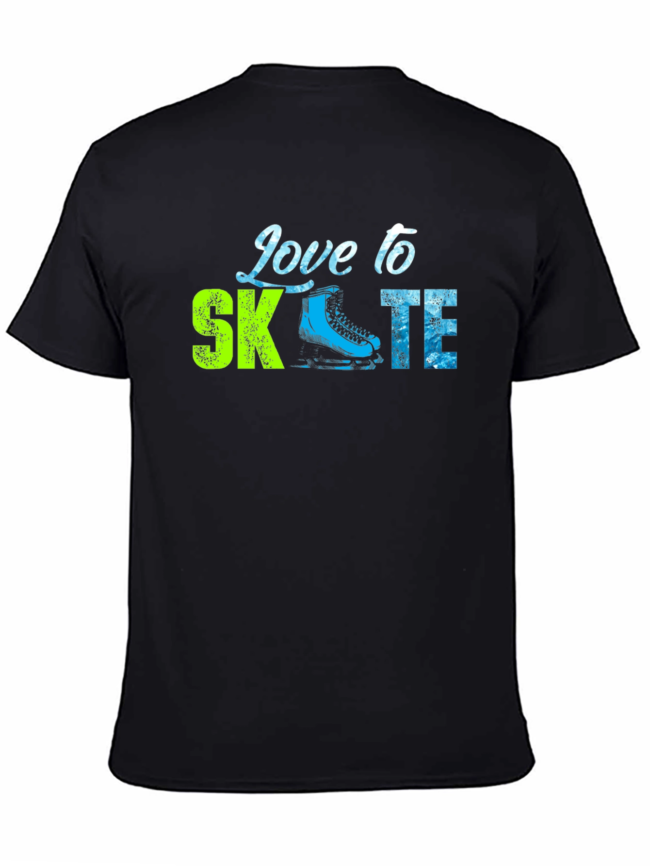 Love to Skate Graphic Tee - Black Cotton T-Shirt
