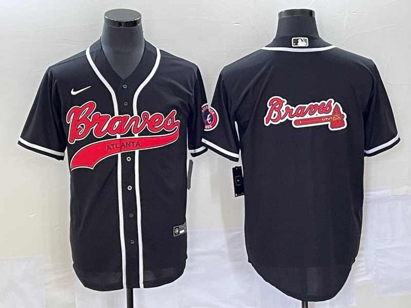 Men's Atlanta Braves Black Replica Team Jerseys Joint Edition