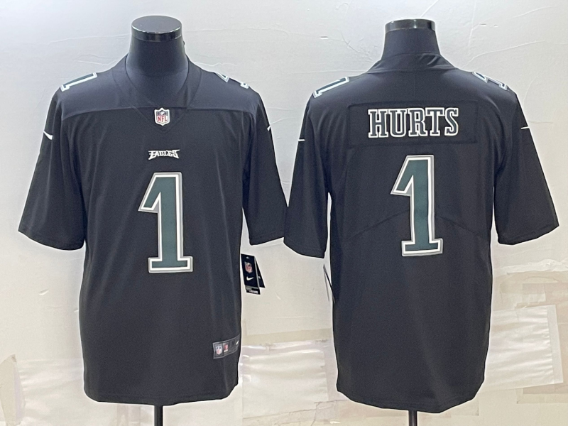 Men's Philadelphia Eagles Jalen Hurts #1 Black Player Jerseys