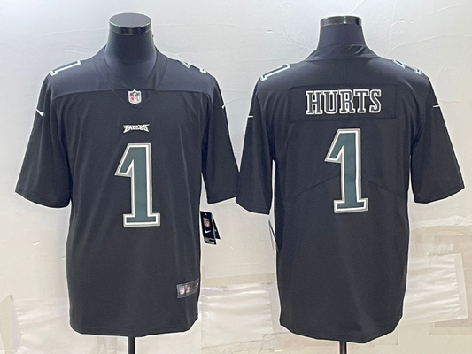 Men's Philadelphia Eagles Jalen Hurts #1 Black Player Jerseys