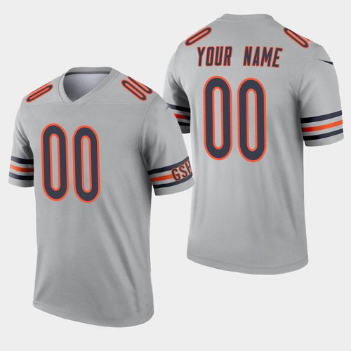 Custom1 Chicago Bears Inverted Legend Silver Jerseys Stitched Jerseys Football Jerseys