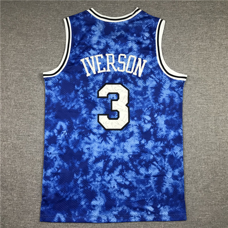 Men's Philadelphia 76ers Allen Iverson #3 Blue Galaxy Swingman Jerseys