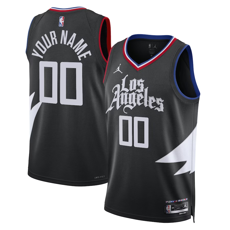 Men's LA Clippers Black 2022/23 Swingman Custom Jerseys - Statement Edition