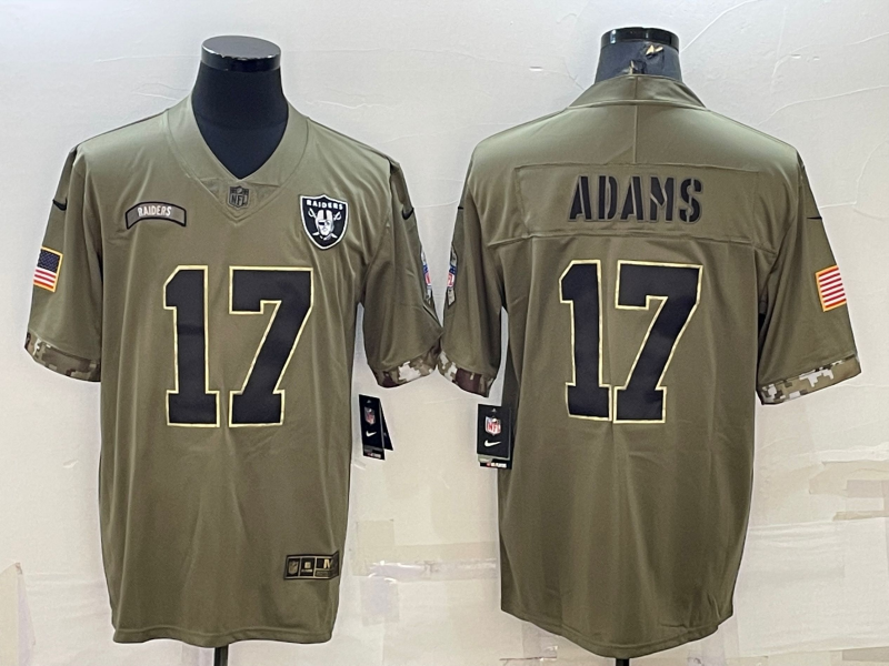 Men's Las Vegas Raiders Davante Adams #17 Olive 2022 Salute To Service Limited Jerseys