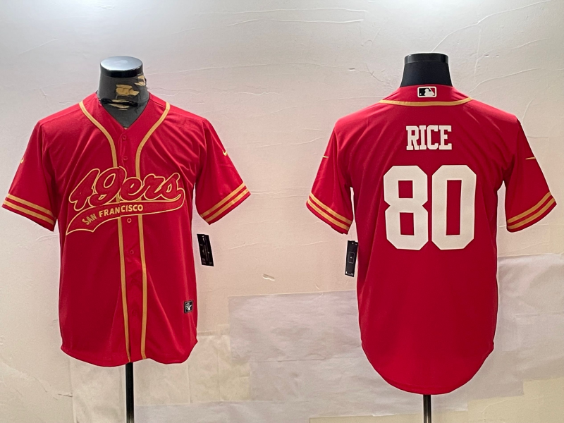 Men's San Francisco 49ers Jerry Rice #80 Scarlet Team Game Jerseys