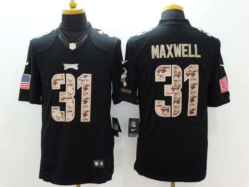 Men's Philadelphia Eagles Byron Maxwell #31 Black Game Player Jerseys