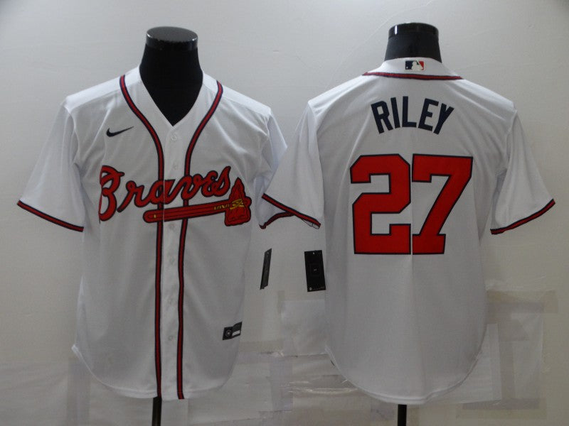 Men's Atlanta Braves Austin Riley #27 White Replica Player Jerseys