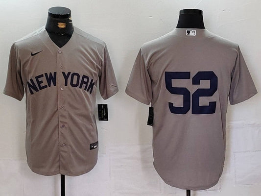 Men's New York Yankees CC Sabathia #52 Gray Replica Player Jerseys