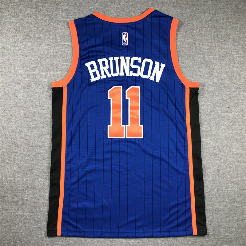 Men's New York Knicks Jalen Brunson #11 Blue 2023/24 Swingman Jerseys - City Edition