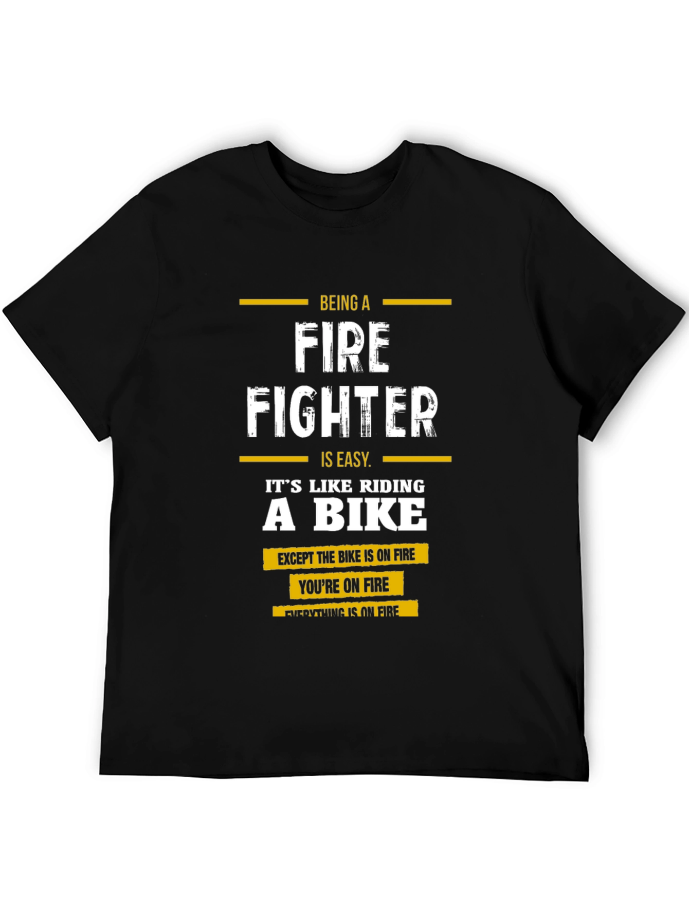 Firefighter T-Shirt: Riding a Bike on Fire