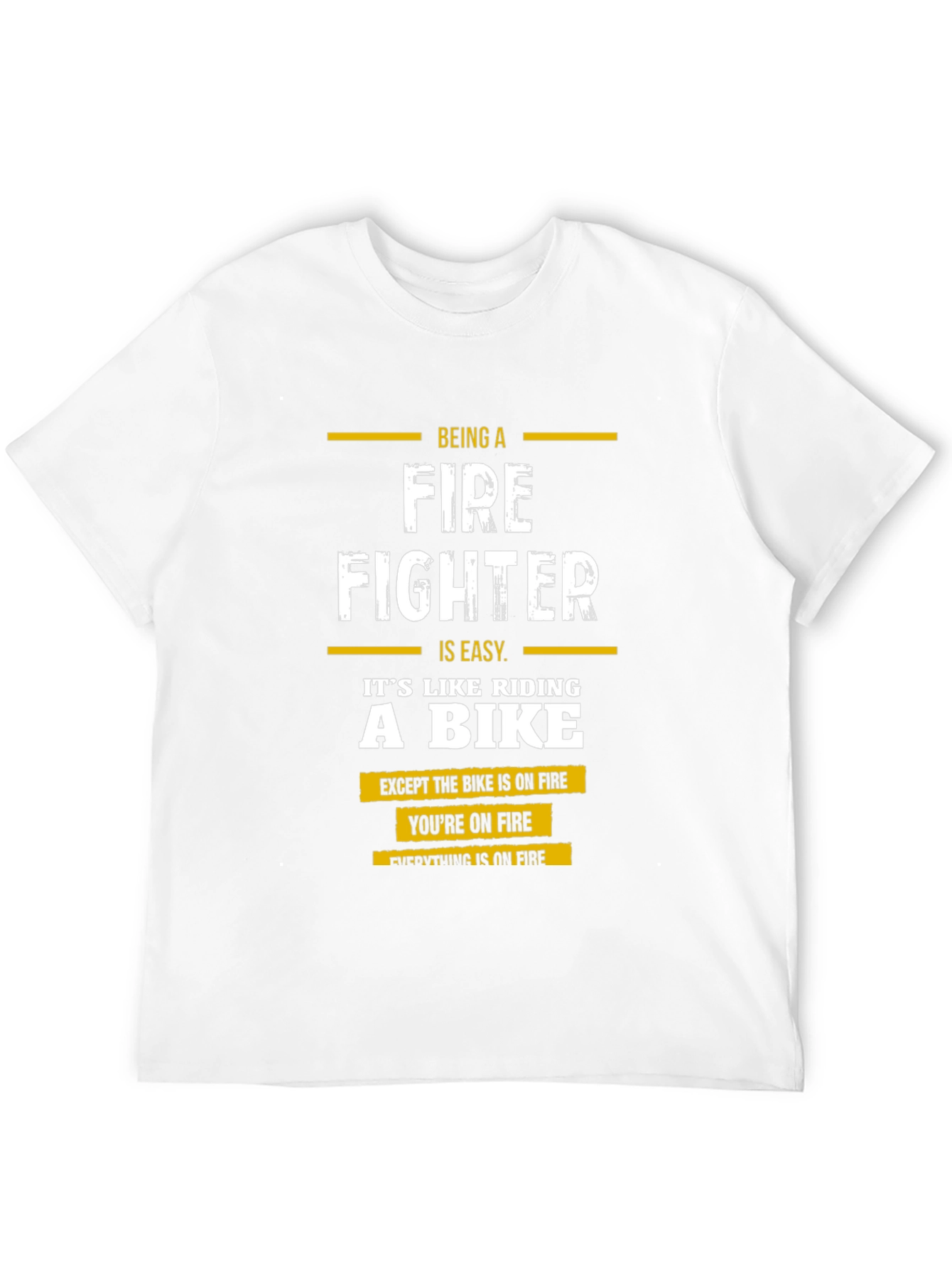 Firefighter T-Shirt: Riding a Bike on Fire