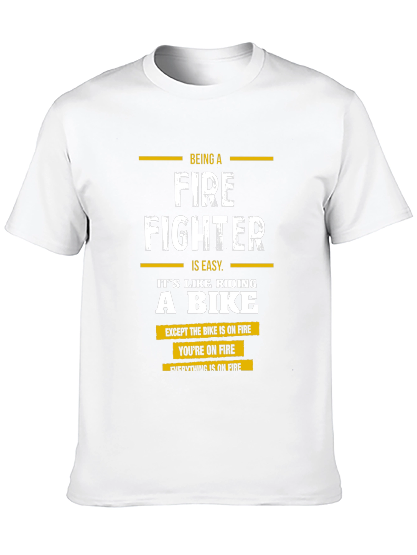 Firefighter T-Shirt: Riding a Bike on Fire