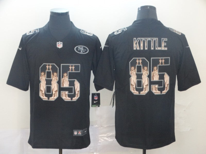 Men's San Francisco 49ers #85 George Kittle Black Player Game Jerseys