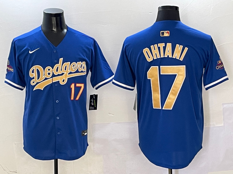 Men's Los Angeles Dodgers Shohei Ohtani #17 Royal 2025 Gold Collection Limited Jerseys