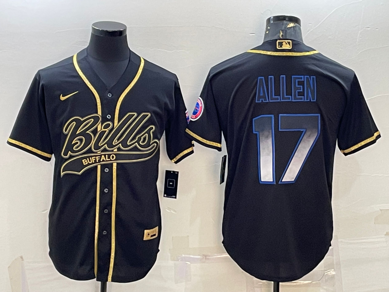Men's Buffalo Bills Josh Allen #17 Black Game Player Jerseys Joint Edition