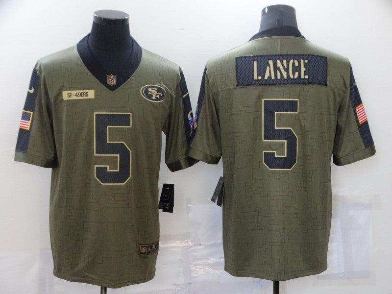 Men's San Francisco 49ers Trey Lance #5 Brown Game Jerseys