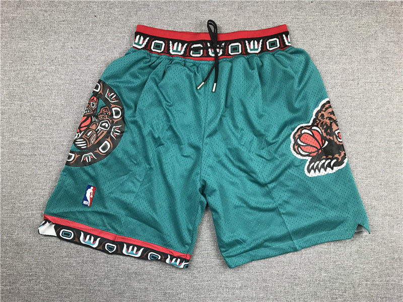 Men's Memphis Grizzlies 1995-96 Green Hardwood Classics Basketball Shorts1
