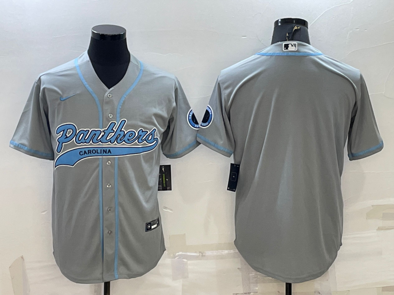Men's Carolina Panthers Gray Blank Jerseys