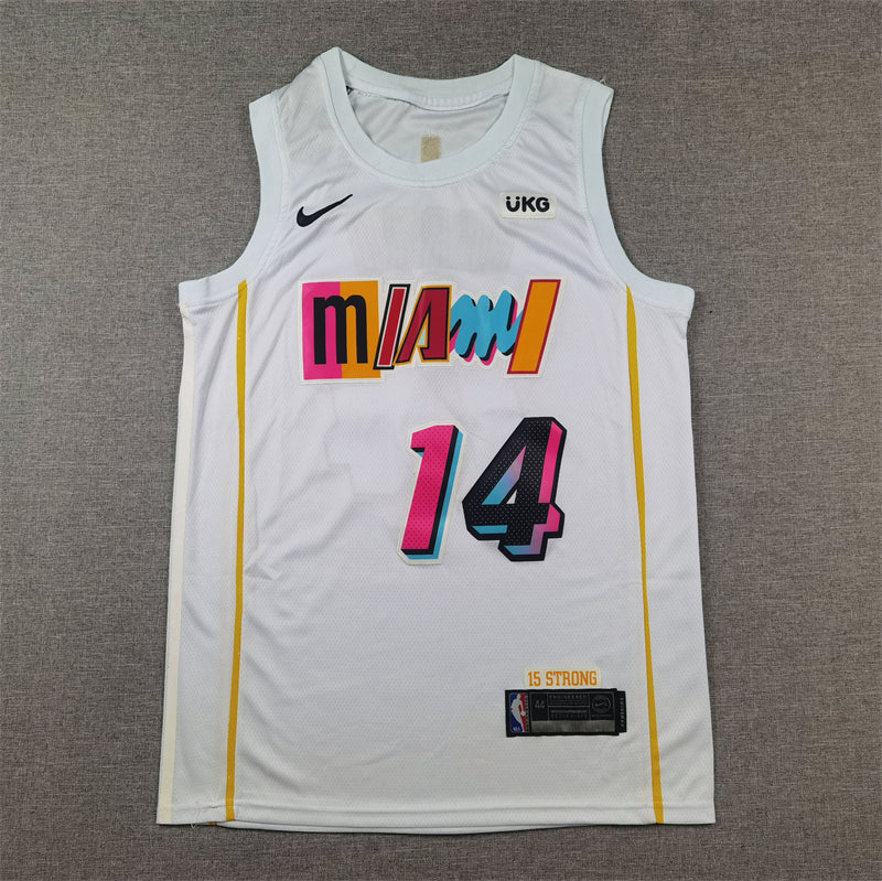 Men's Miami Heat Tyler Herro #14 White 2022/23 Fastbreak Jerseys - City Edition