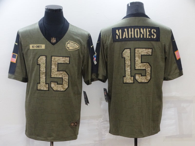 Men's Kansas City Chiefs #15 Patrick Mahomes Brown Game Player Jerseys