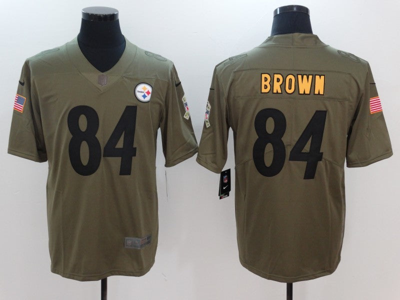 Men's Pittsburgh Steelers Antonio Brown #84 Brown Game Player Jerseys