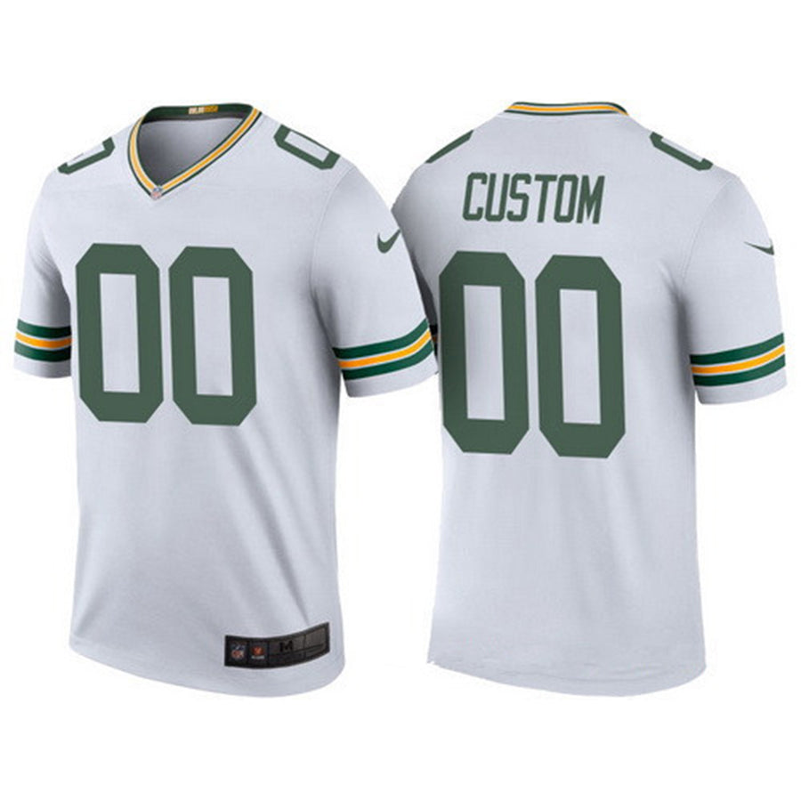 Custom1 Green Bay Packers White Custom1 Color Rush Legend Limited Jerseys Stitched American Football Jerseys