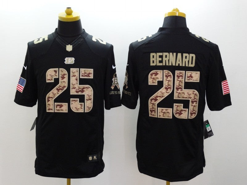 Men's Cincinnati Bengals Giovanni Bernard #25 Black Game Player Jerseys