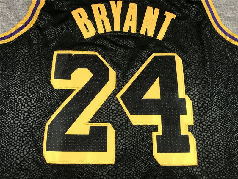 Men's Los Angeles Lakers Kobe Bryant #8-24 Black Mamba City Edition Swingman Jerseys Black