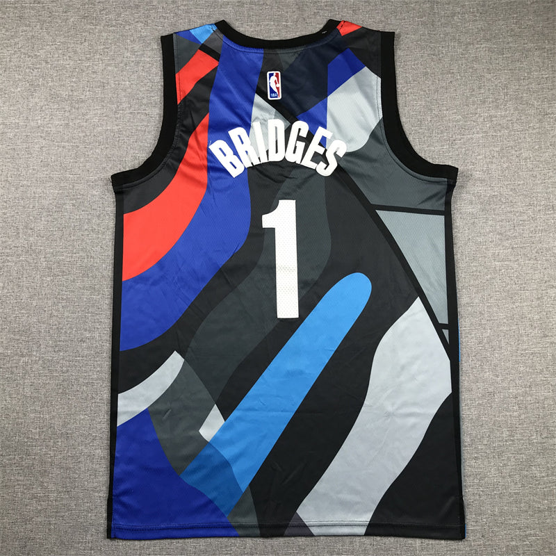Men's Brooklyn Nets Mikal Bridges #1 Black 2023/24 Swingman Jerseys - City Edition