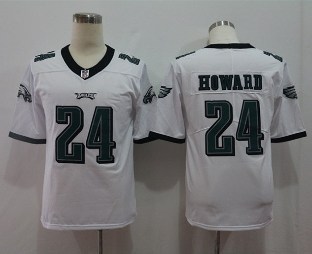 Men's Philadelphia Eagles Jordan Howard #24 White Game Jerseys