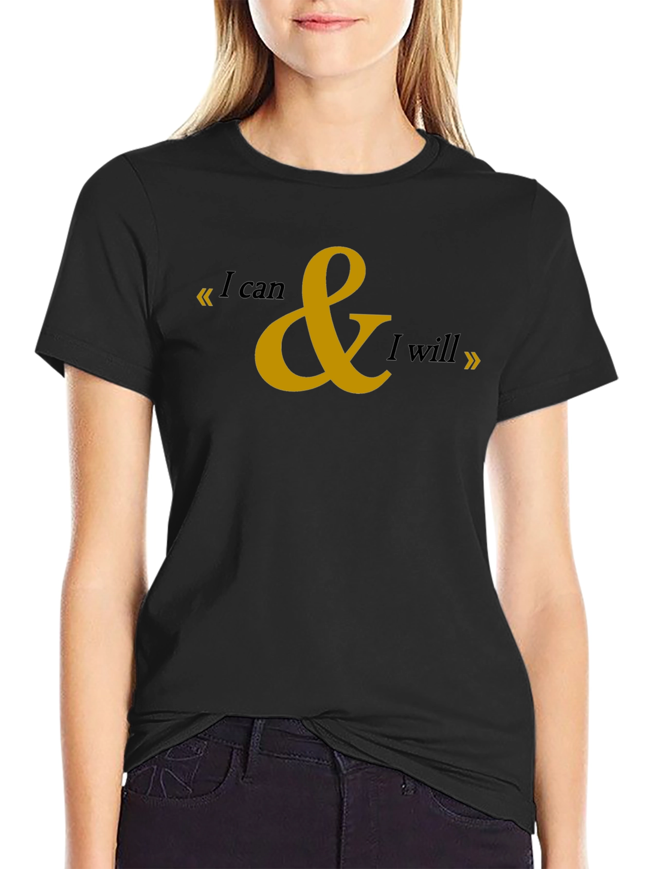 Motivational I can & I will Black T-Shirt