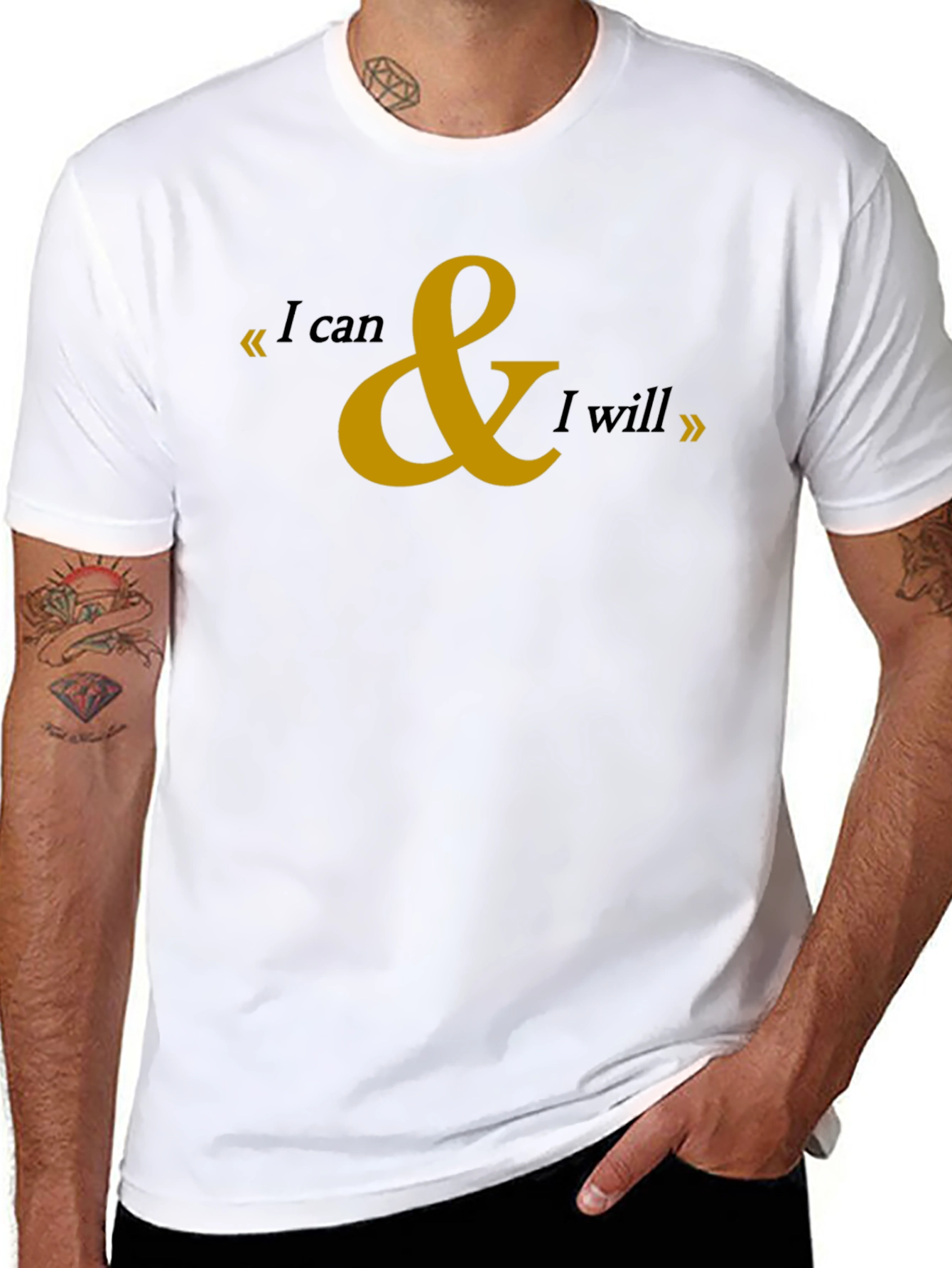 Motivational I can & I will Black T-Shirt