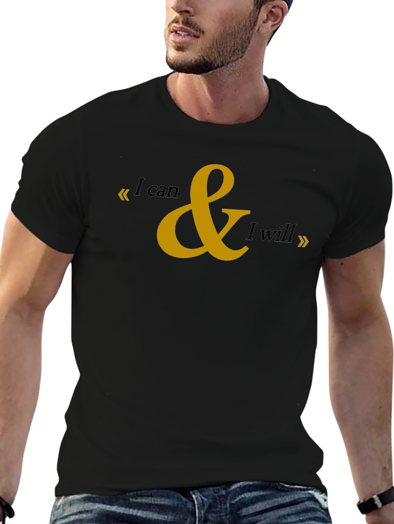 Motivational I can & I will Black T-Shirt