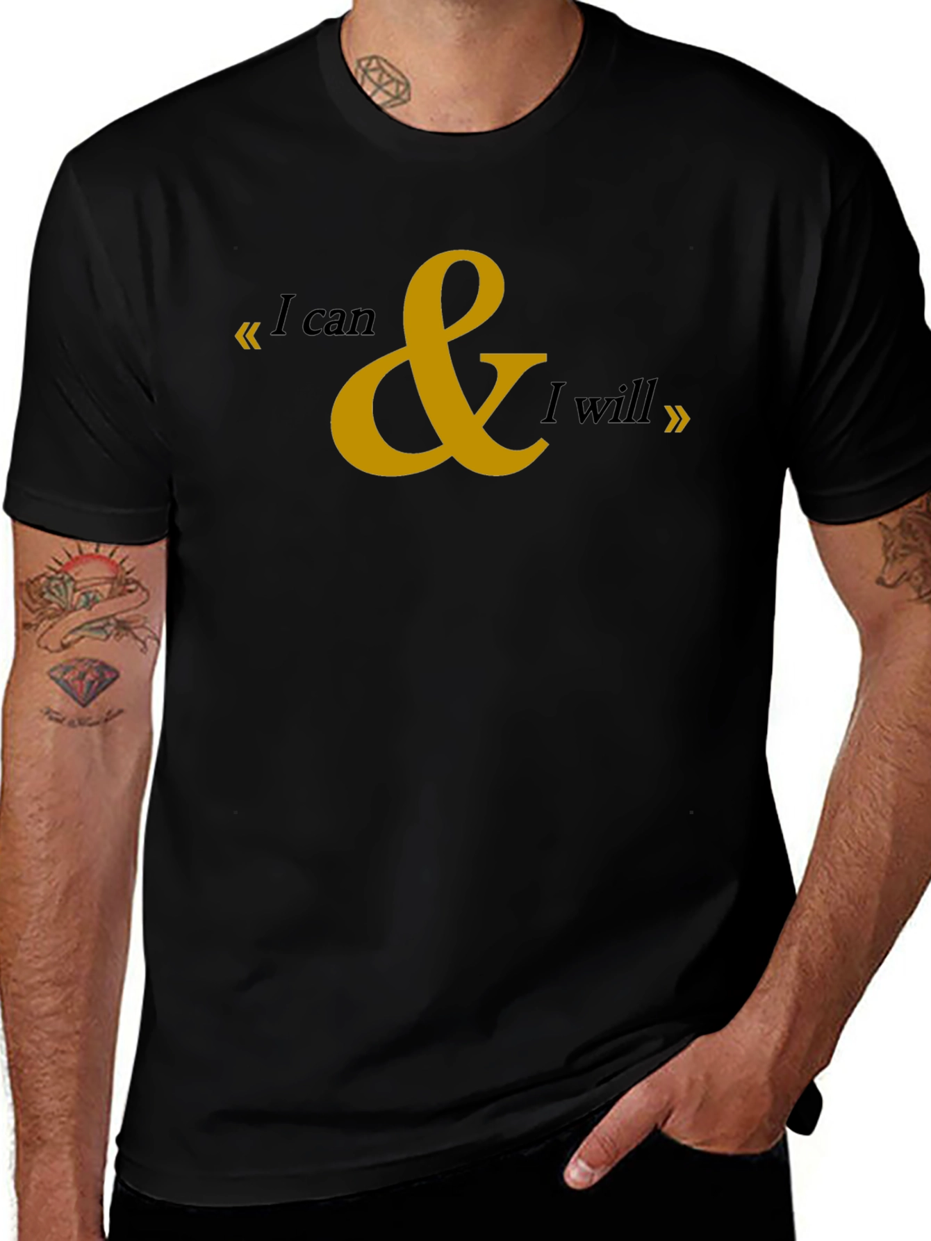 Motivational I can & I will Black T-Shirt