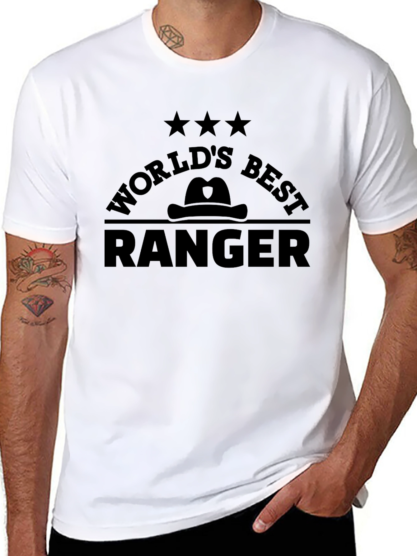 Worlds Best Ranger Black Graphic T-Shirt