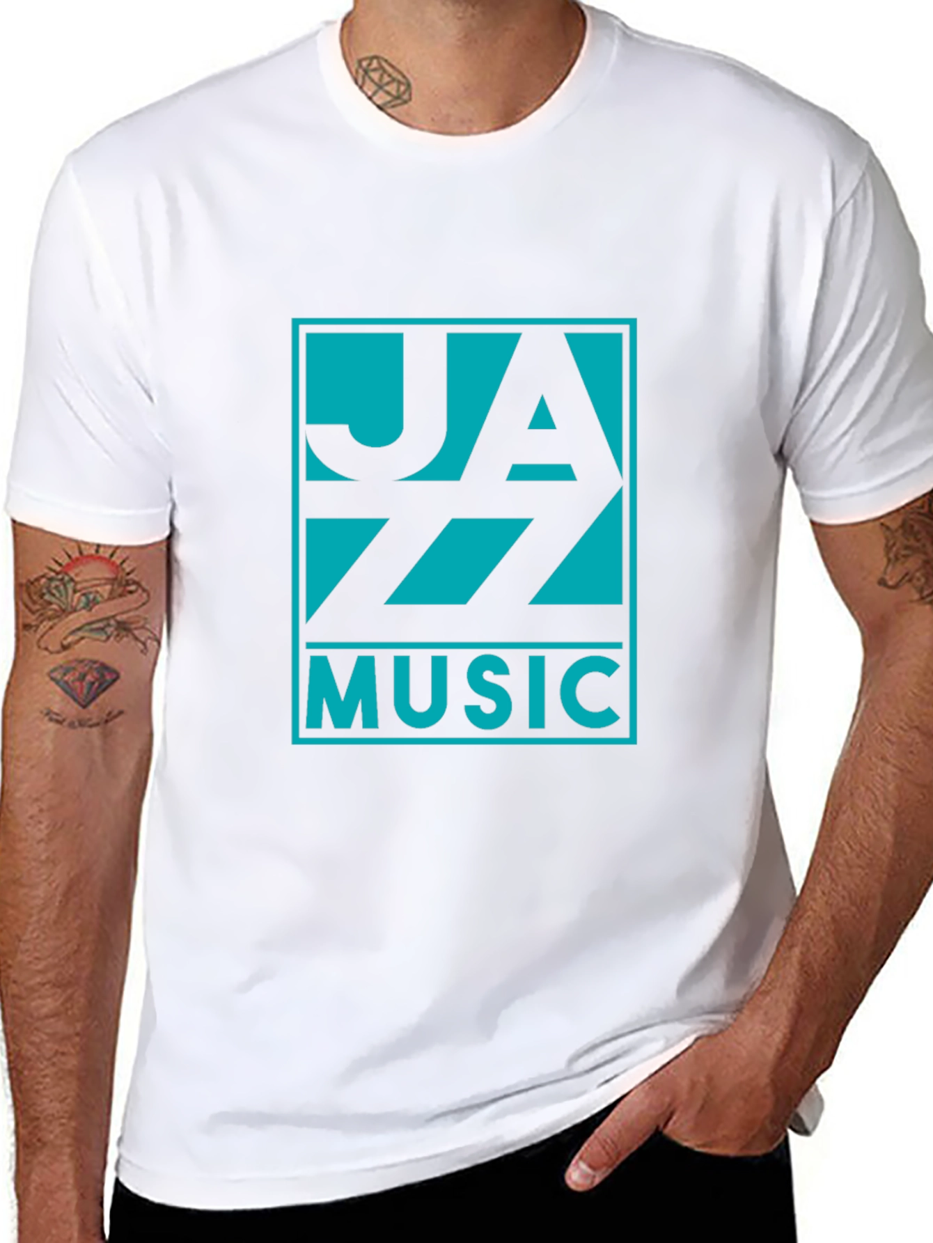 Jazz Music Graphic Tee - Black Cotton T-Shirt