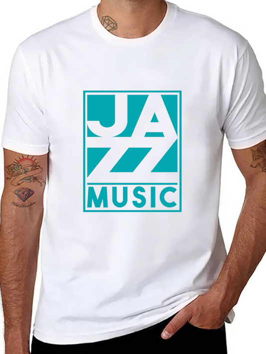Jazz Music Graphic Tee - Black Cotton T-Shirt
