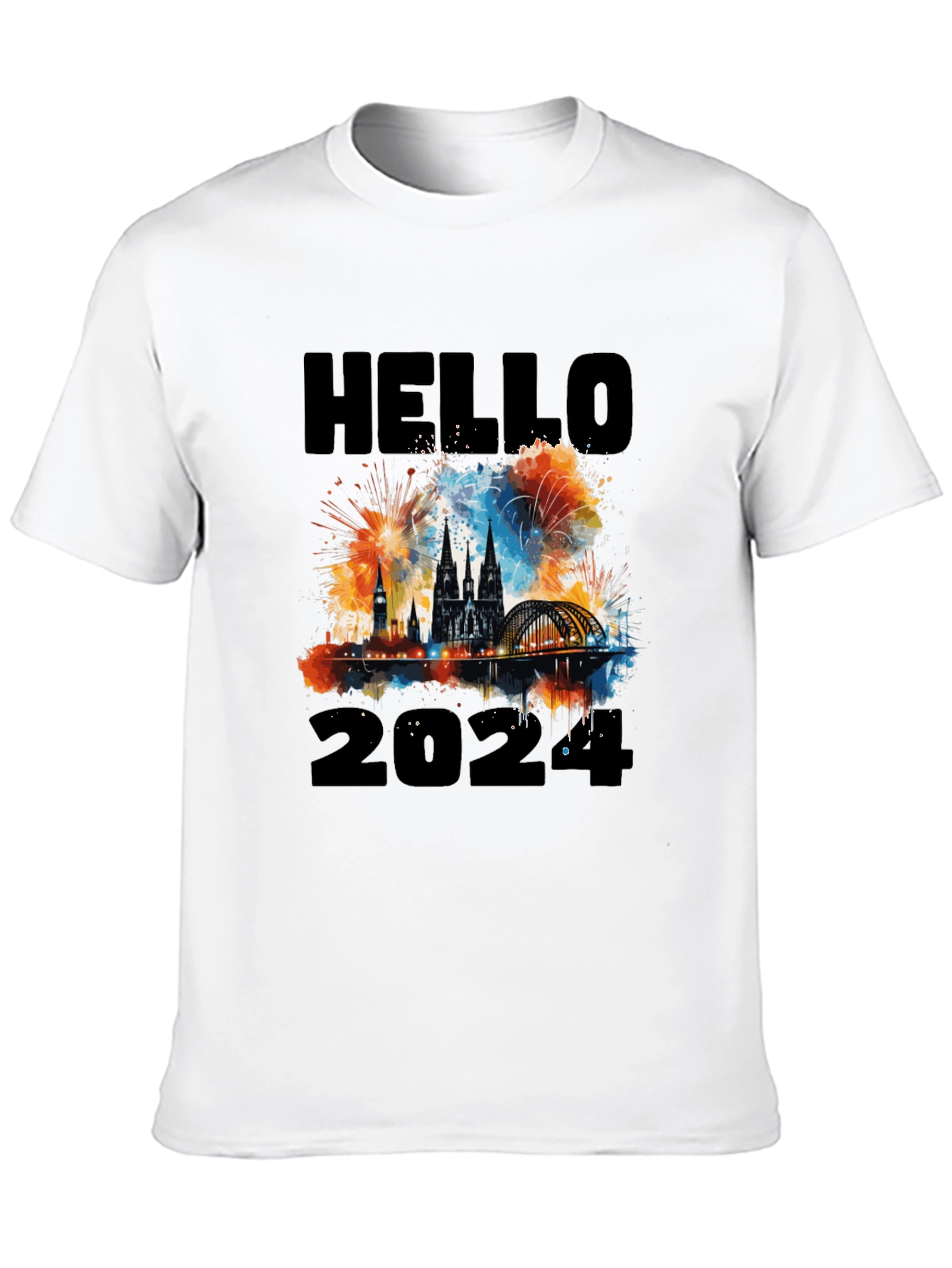 Hello 2024 Cityscape Graphic Tee