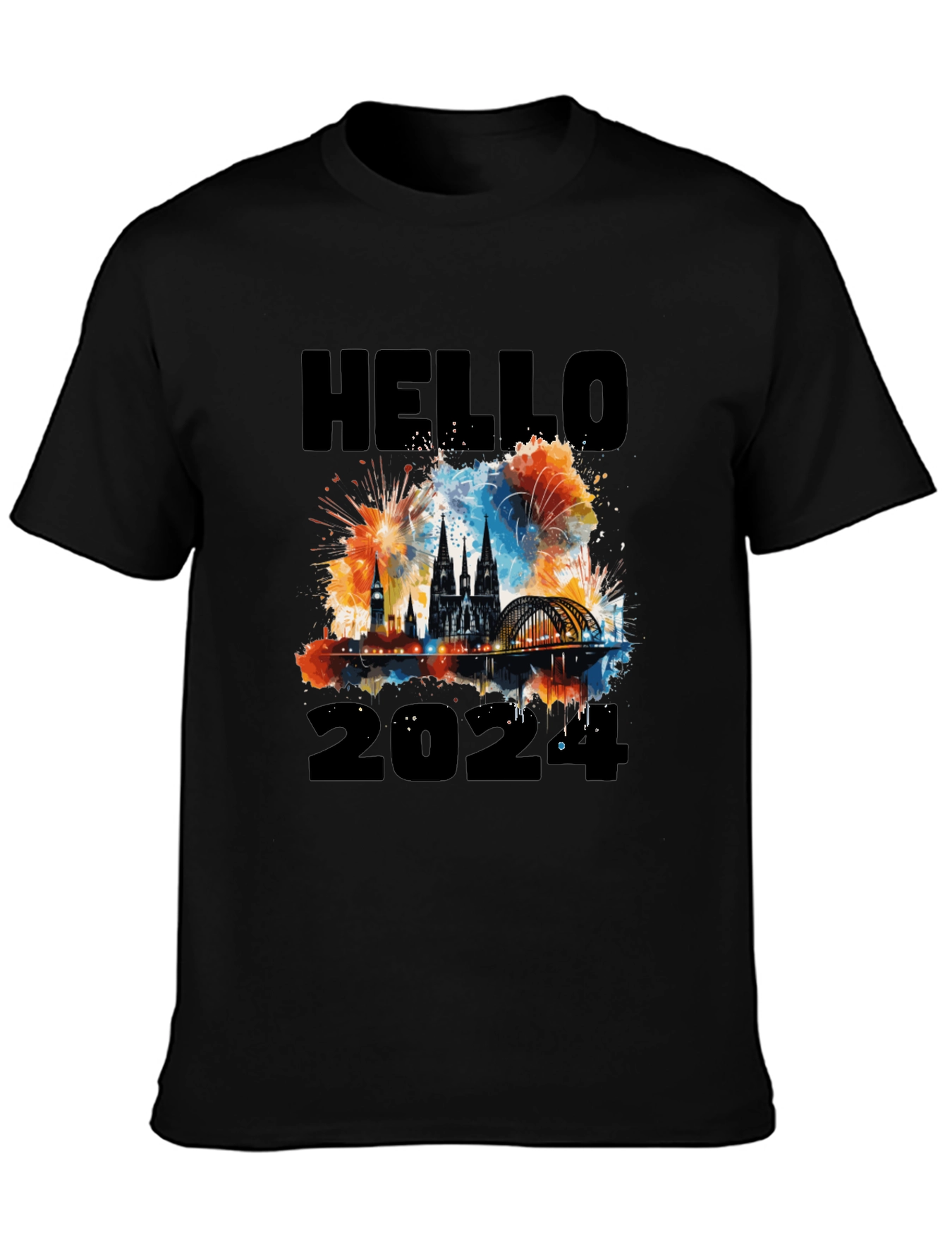 Hello 2024 Cityscape Graphic Tee