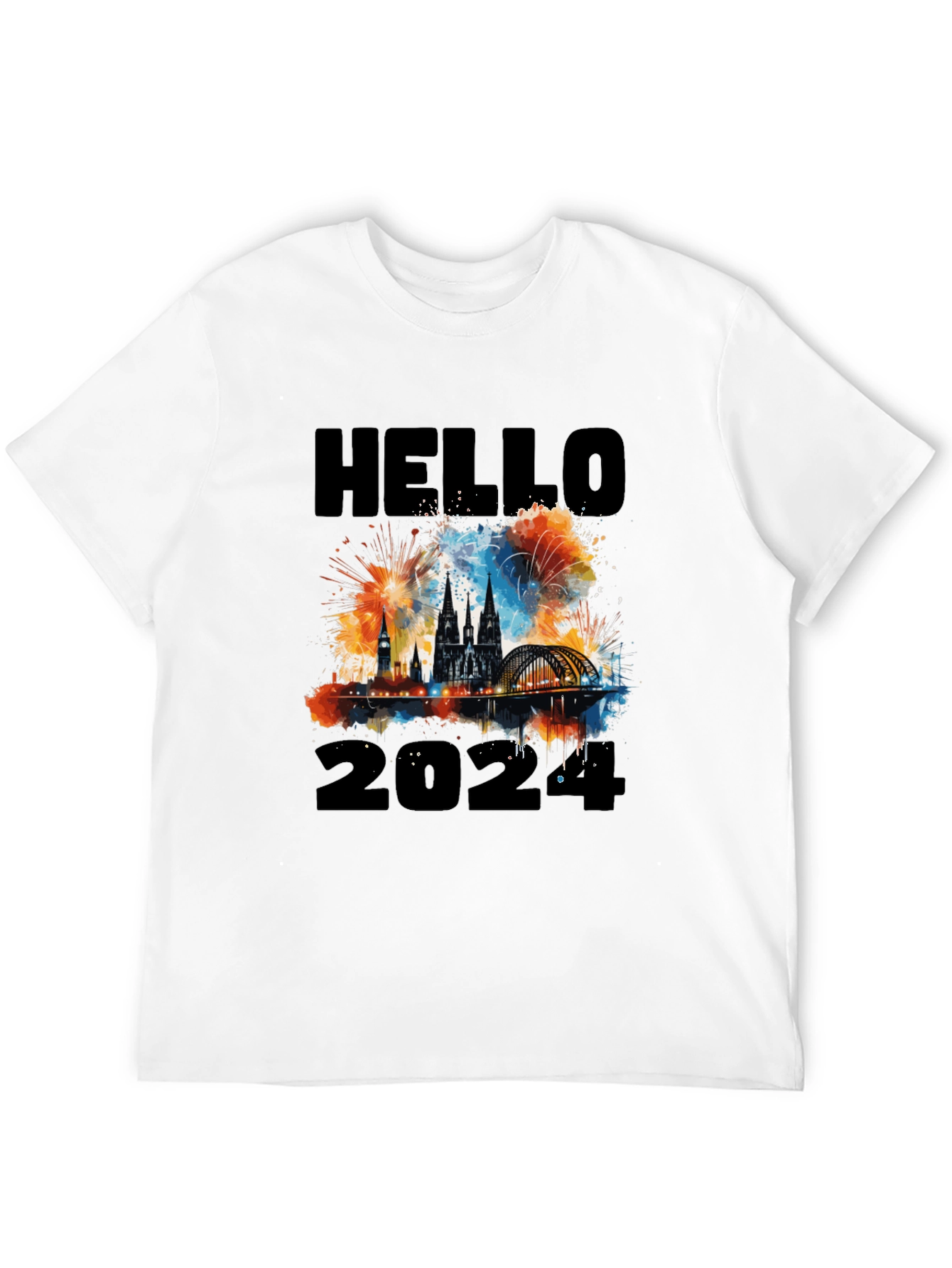 Hello 2024 Cityscape Graphic Tee