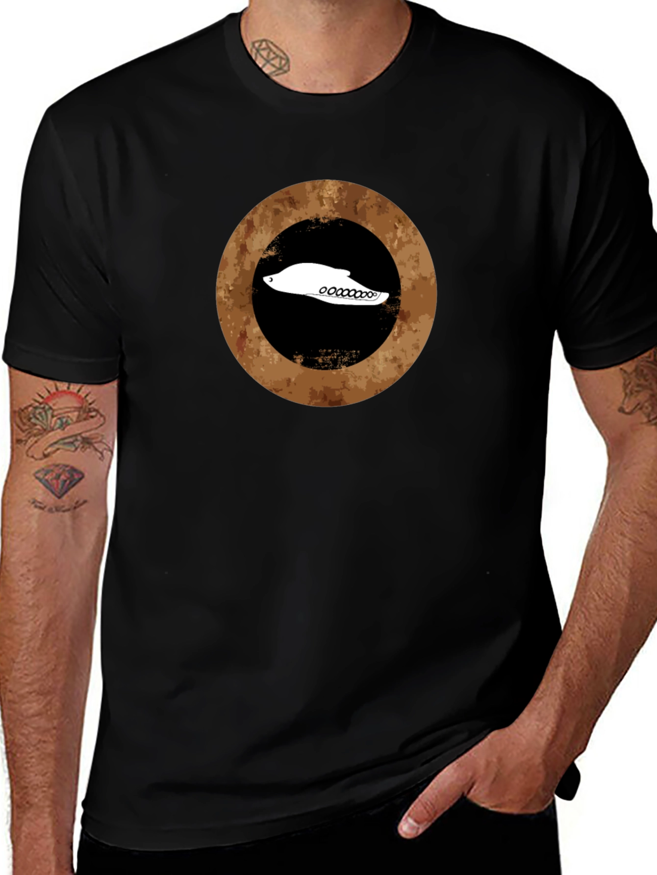 Retro Circle Black T-Shirt