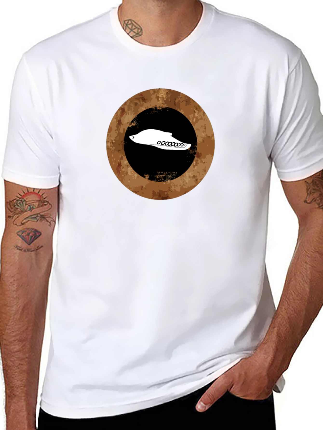 Retro Circle Black T-Shirt
