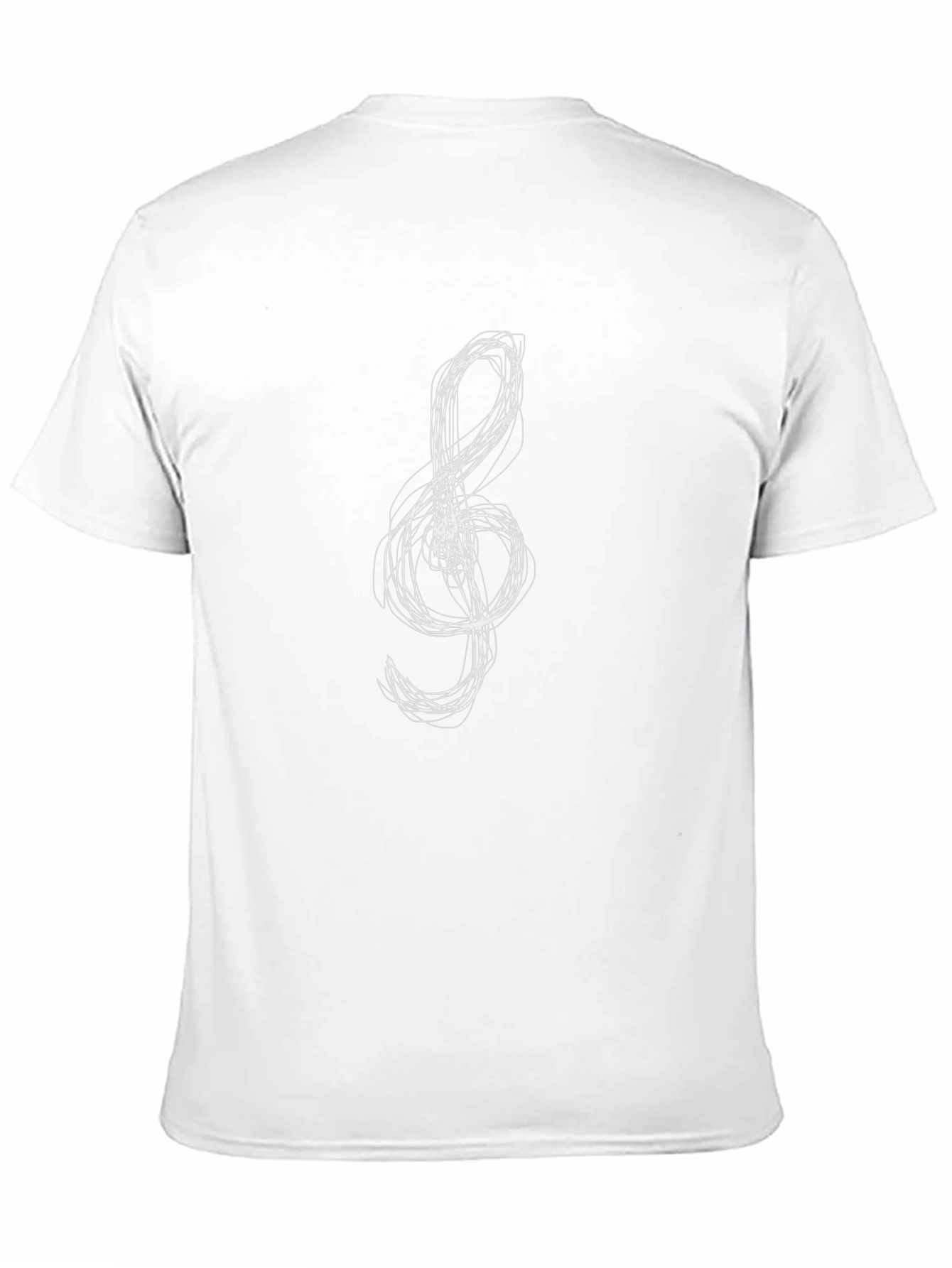 Treble Clef Scribble Graphic Tee - Black Cotton T-Shirt