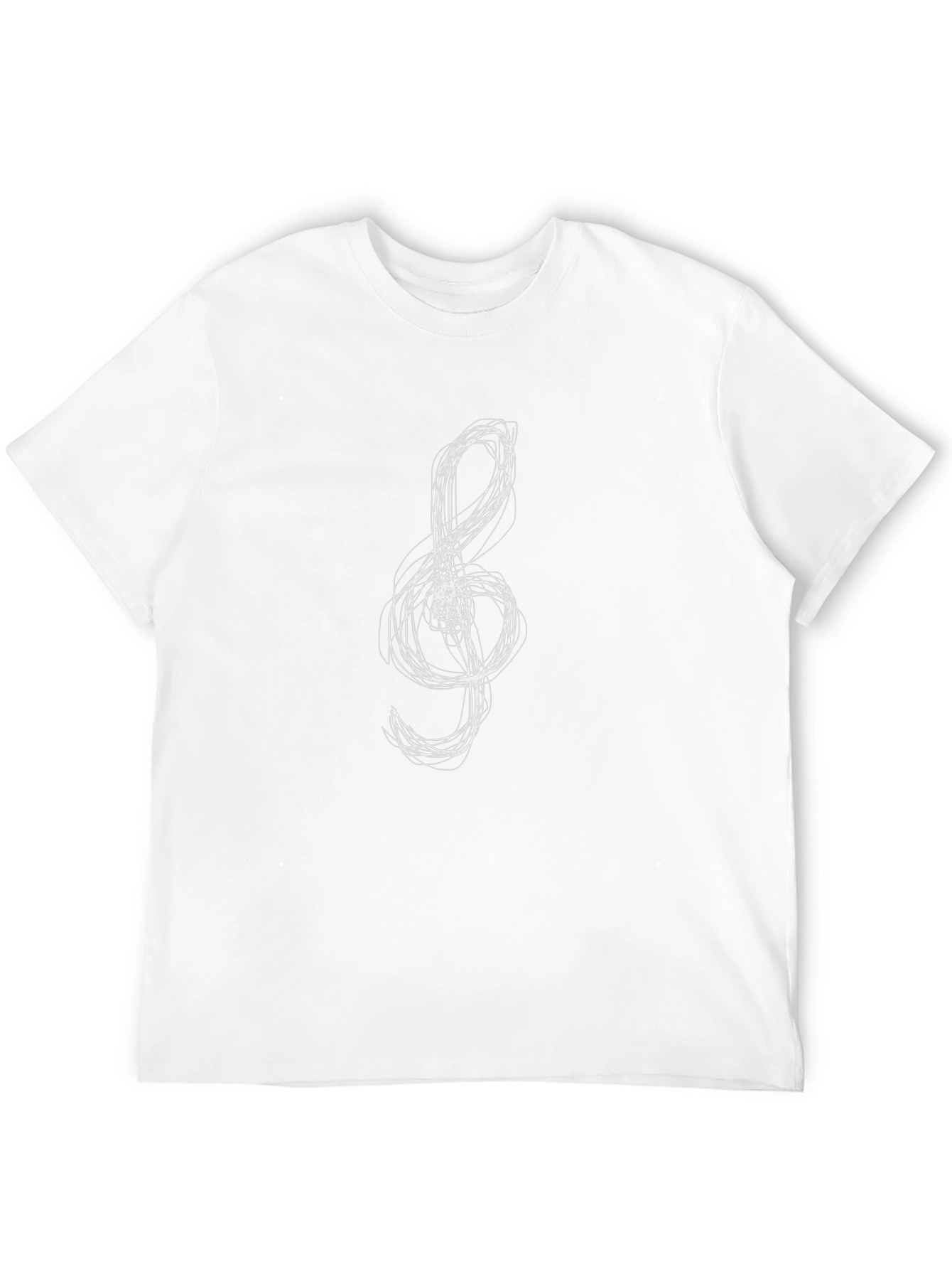Treble Clef Scribble Graphic Tee - Black Cotton T-Shirt