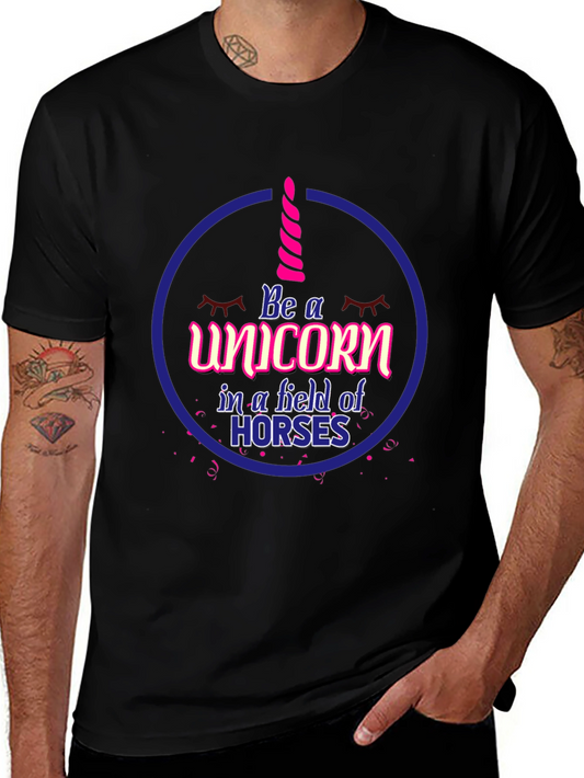 Be a Unicorn Graphic Tee - Mens Black T-Shirt