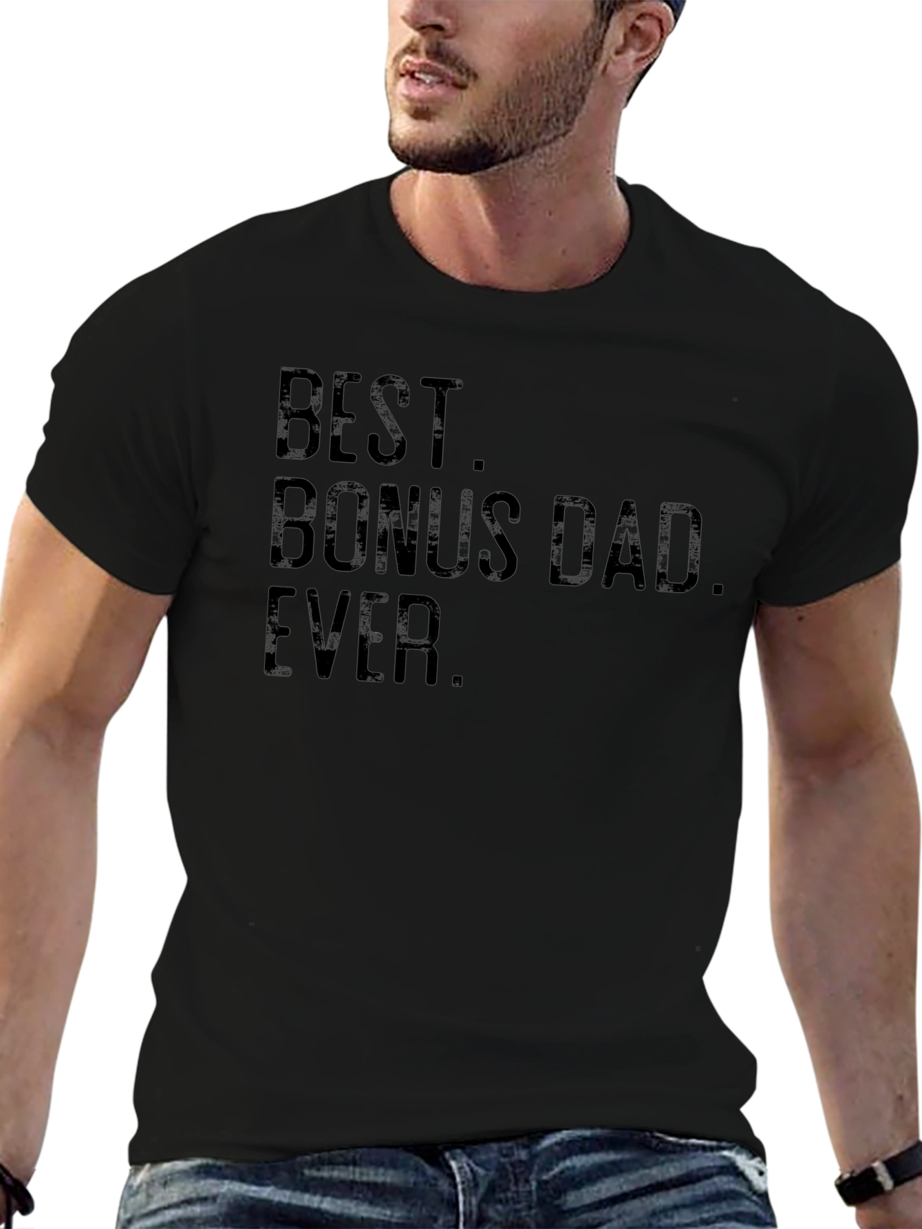 Best Bonus Dad Ever T-Shirt - Black Tee
