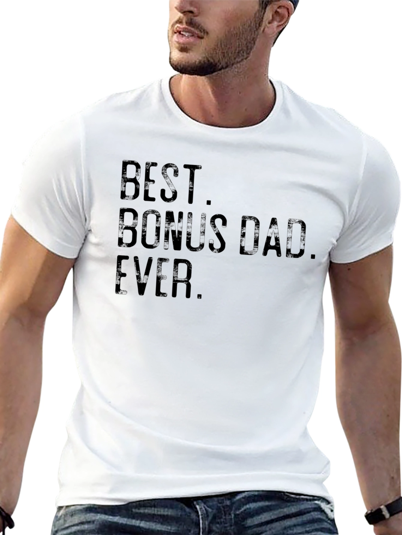 Best Bonus Dad Ever T-Shirt - Black Tee