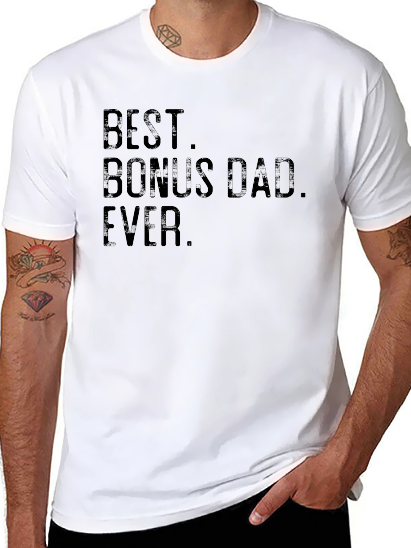 Best Bonus Dad Ever T-Shirt - Black Tee
