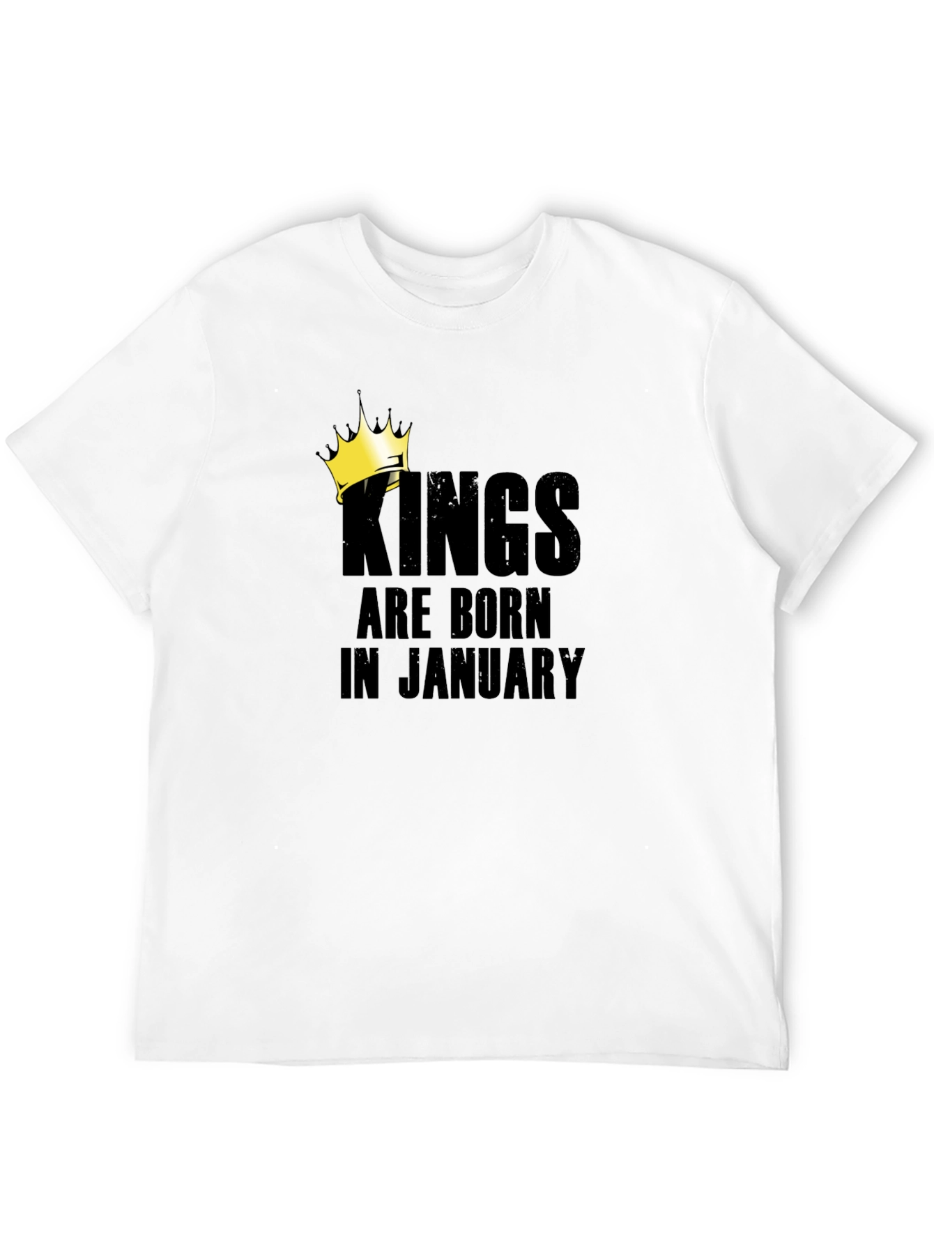 Kings Are Born In January Black T-Shirt