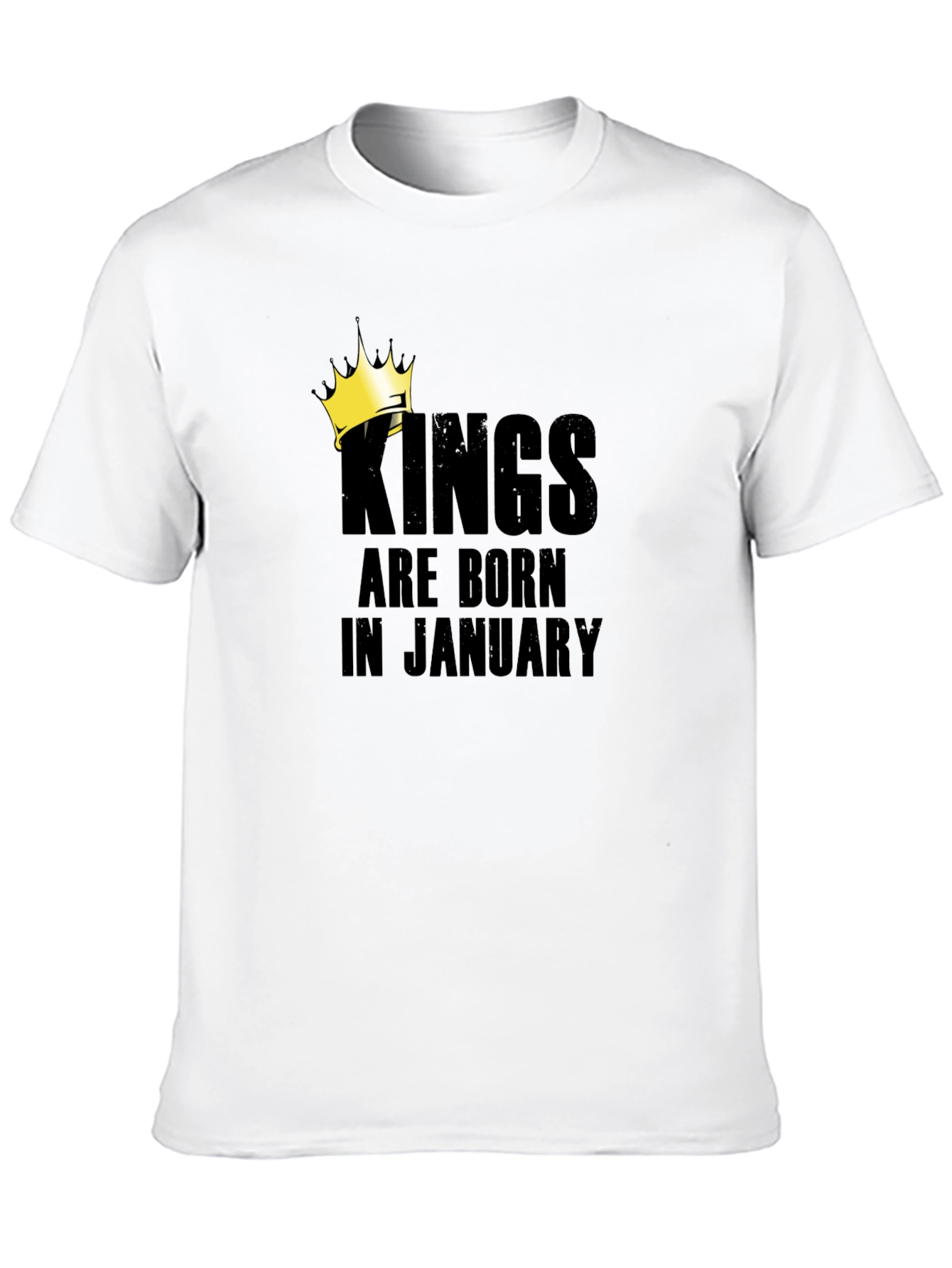Kings Are Born In January Black T-Shirt